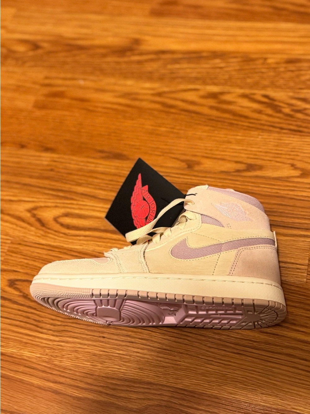 Jordan Women's Sneakers in Beige and Light Purple